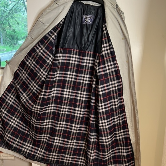 Burberry Sz 12L Vintage Burberrys Gray Trench Coat With Wool Zip Out Lining - Picture 12 of 16